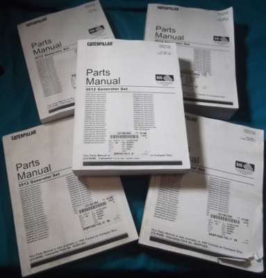 CAT CATERPILLAR 3512 GENERATOR SET PARTS MANUAL BOOK CATALOG 5 VOLUME SET