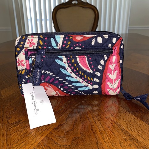 Nueva con etiquetas Vera Bradley RFID Billetera con Cerradura Cerradura en Cachemira Pintada - Imagen 2 de 4
