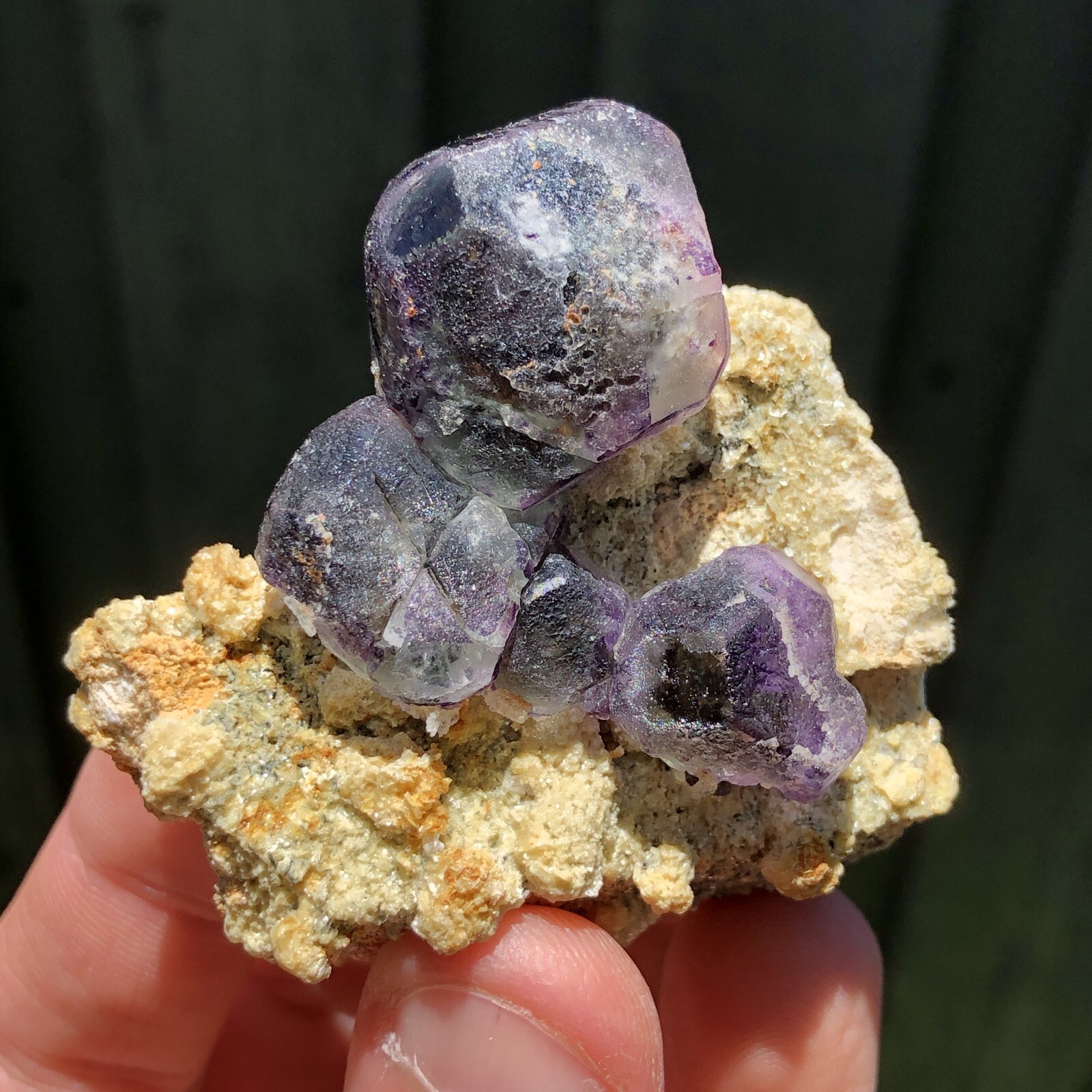 5.5cm Fluorite & Hyalite Opal on Feldspar - Erongo Mountains Namibia