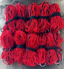 10 x 4ft HEAVY DUTY 10z BRIGHT RED  NYLON RABBIT PURSE NETS FERRETING HUNTING 
