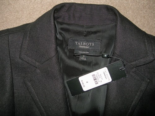 NWT TALBOTS Black Irish Linen Jacket 3/4 Sleeves Sz 4 - Picture 5 of 5