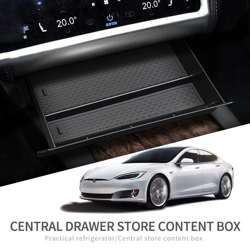 Center Console Organizer Storage Box Drawer Tray For Tesla Model S X 2012-19 LHD - Foto 3 di 12