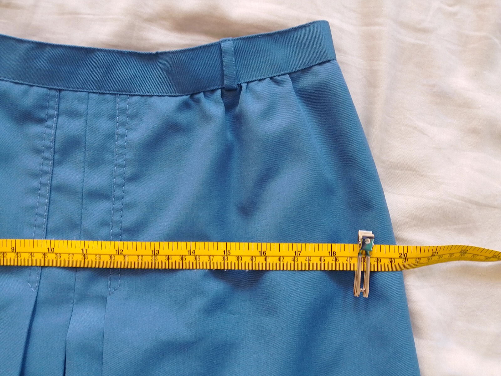 Vintage M&S St Michael W30 Skirt Blue Pleated Smart Casual Wool Blend image 10