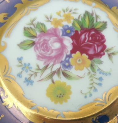 Ohashi China 1932 Japan Demitasse Cup & Saucer - Blue Floral