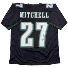 Autographed/Signed Quinyon Mitchell Philadelphia Black Football Jersey JSA COA
