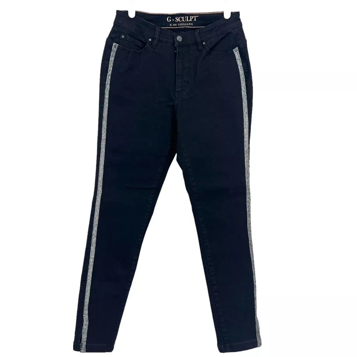 Black jeans hotsell with blue stripe