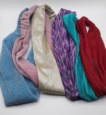 Vintage Stretch Head Bands Six Assorted Hair Accessories Glitter Crepe Heather
