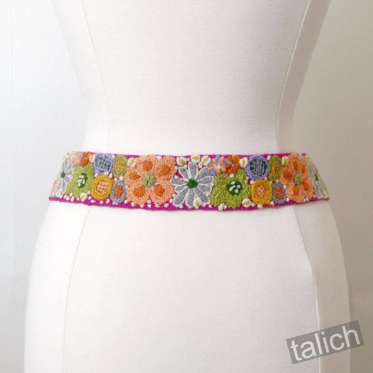 Jenny Krauss Wildflowers Multicolor Floral Embroidered Wool 