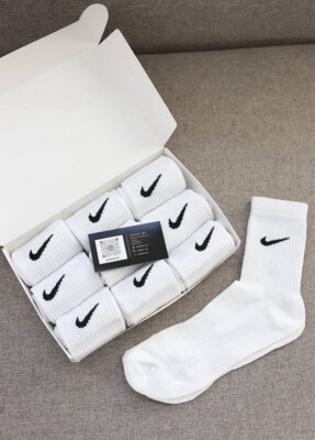 Nike High White Socks Size 38/42 (9 Pairs)