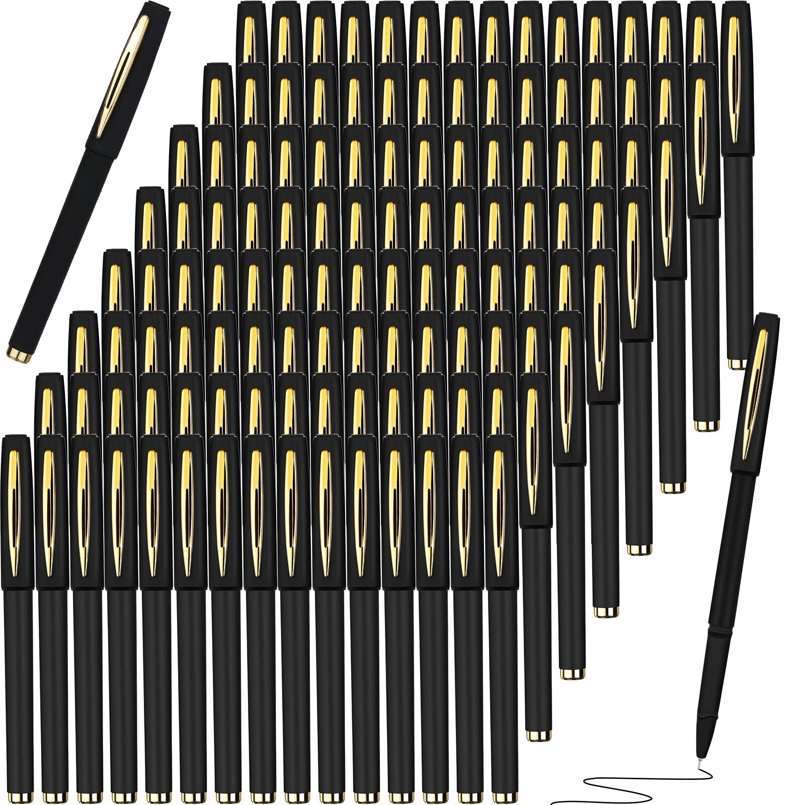 120 Pcs Black Gel Ink Pens Rollerball Pens Bulk Black Pen Bulk Ultra Fine Poi...
