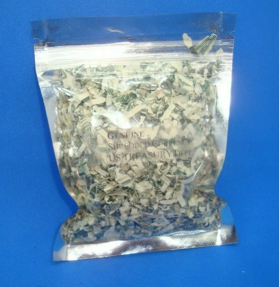 Shredded Currency Shredded Money Cash Foil Bag USA Department of The TREASURY RC - Image 3 of 4