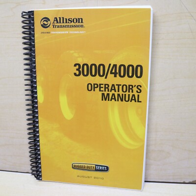 2010 ALLISON TRANSMISSION 3000 RDS 3500 4000 4500 4700 Owner Operator Manual