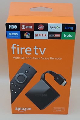 Amazon Fire TV Pendant with 4K Ultra HD and Alexa Voice Remote - Black - New