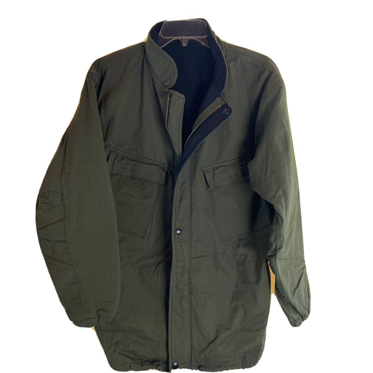 Military Chemical Protective Jacket Size Small Zip up with Snap OD