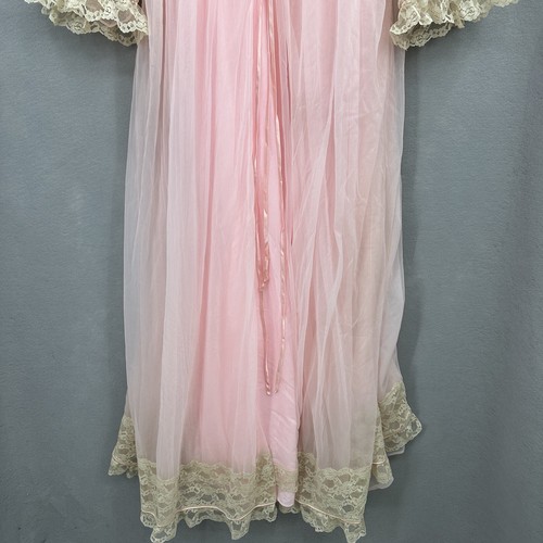 VTG Intime Nightgown Robe Nightgown Womens Small Set Sheer Coquette Retro Pinup - Picture 5 of 24