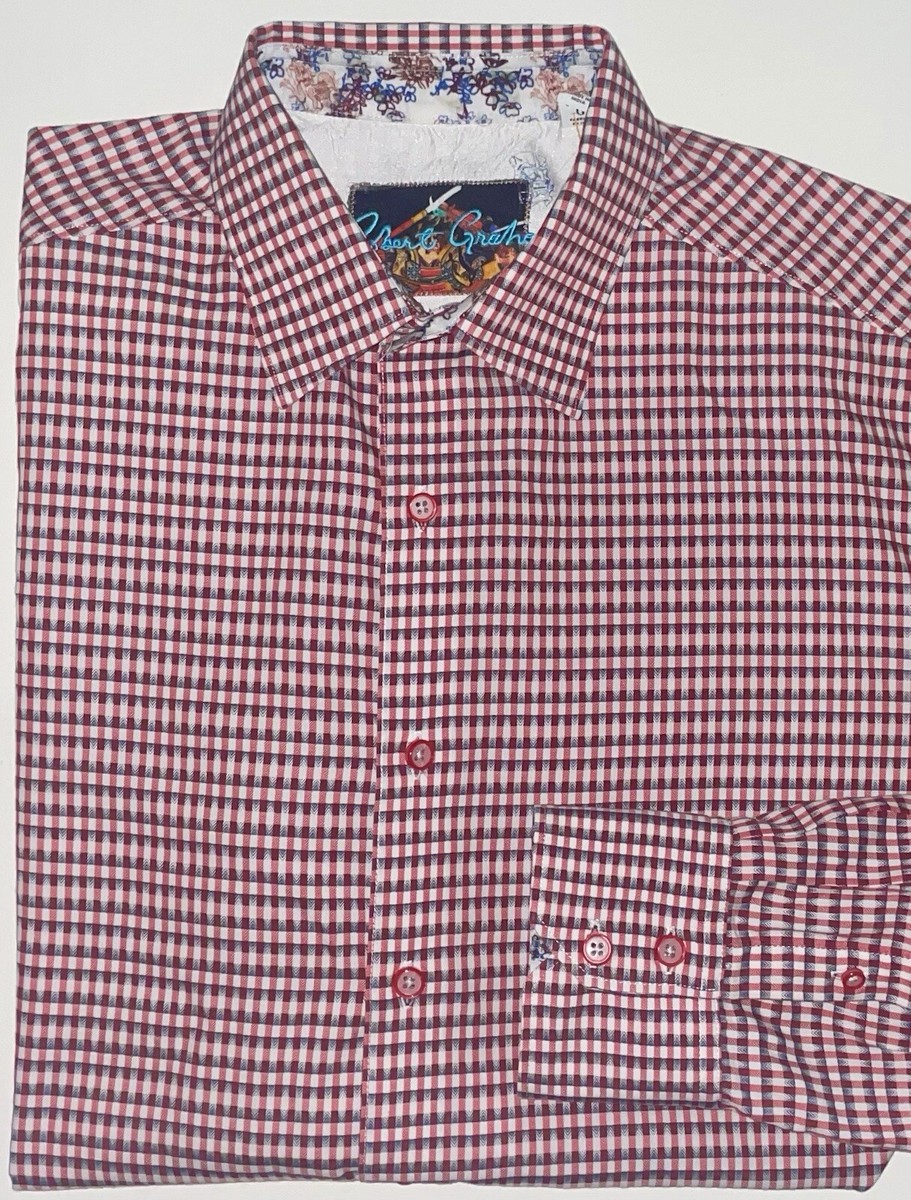 Robert Graham-Long Sleeve Plaid Cotton Button Front Shirt-Size Large Robert Graham-Long Sleeve Plaid Cotton Button Front Shirt-Size Large