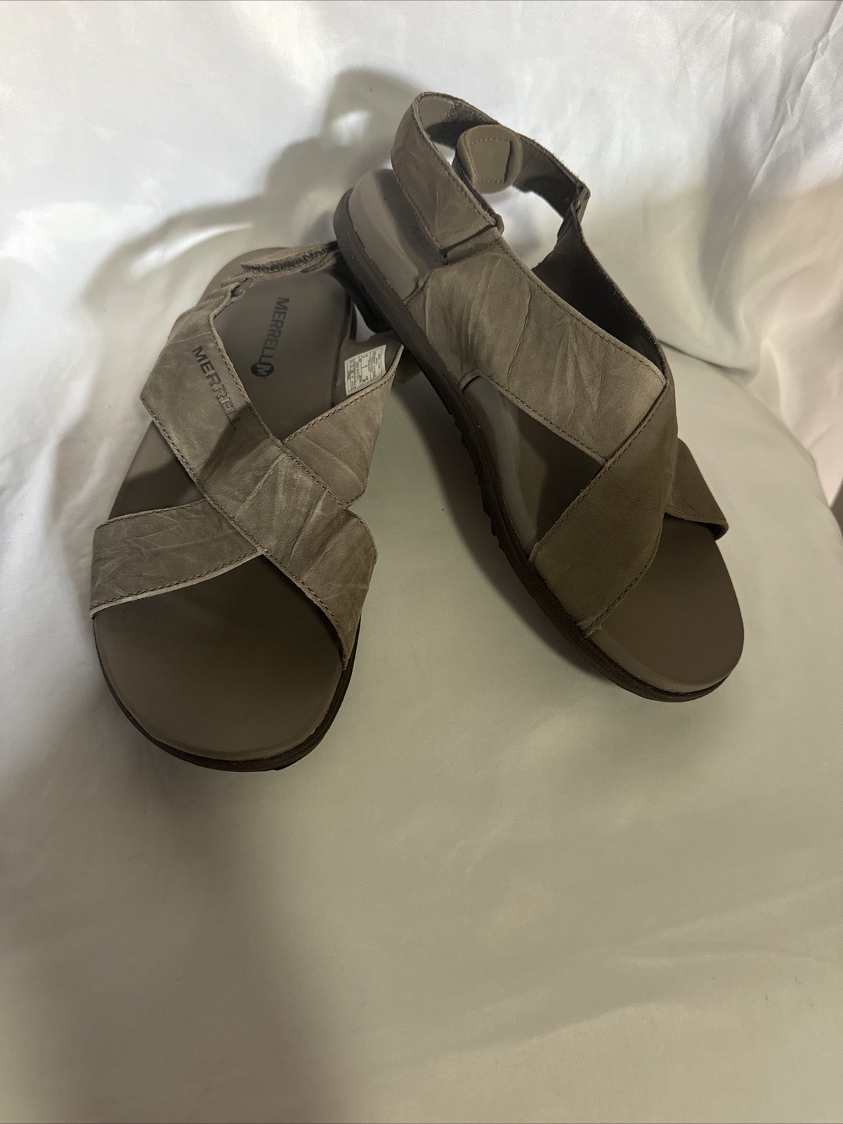 Sandalo MERRELL Around Town Sunvue in pelle nabuk cinturino in pietra taglia 8