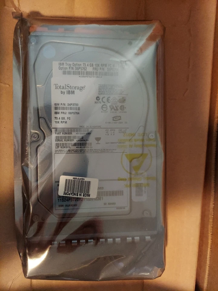 New 73.4GB 10K RPM FC HDD IBM PN 24P3720 06P5764 Option 06P5762 9V9004-036 - Image 3 of 4