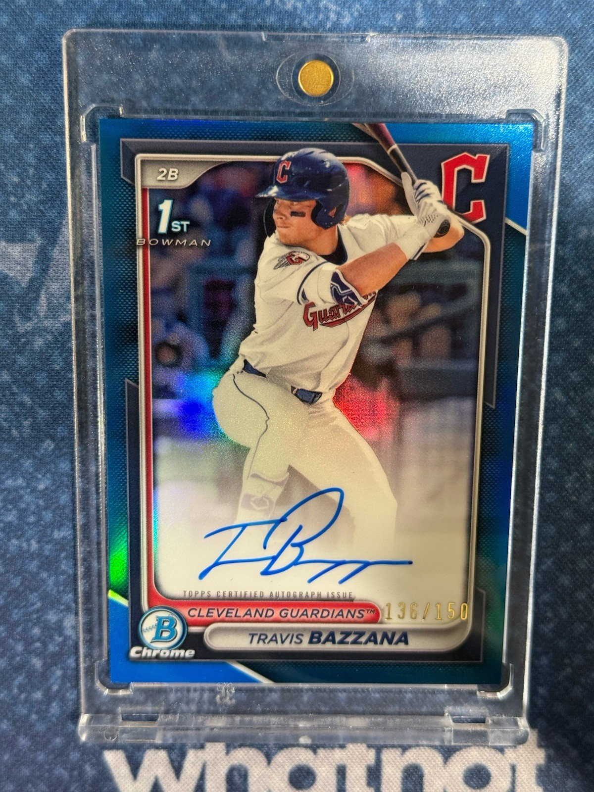 2024 Bowman Chrome 1st Travis Bazzana Auto True Blue Ref. /150 CPA-TB