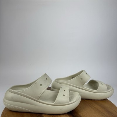 Womens Crocs Crush Taupe Platform Comfort Slip On Sandals Slides Size 11 M