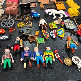 Large Playmobil Lot, Barn, Castle, Figures, Accessories, Pirates, Weapons, Etc.