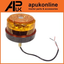 Compact Flashing LED Warning Beacon Light  12-24V Single 1 Bolt on Mount Orange