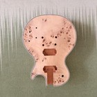 Unfinished 6-string L P DIY Electric Guitar Kit Burl Top Mahogany Neck GD part — photo 7