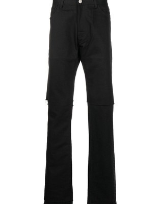 Raf Simons Slim Fit Double Destroyed Denim Jeans Schwarz 29962466