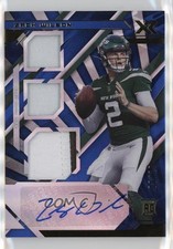 2021 Panini XR Rookie Triple Swatch Auto Blue /20 Zach Wilson #202 Auto lz7