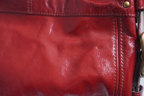 COACH 2008 Zoe Cherry Red Patent Leather Hobo Shoulder Bag - 12735 - Picture 14 of 23