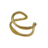 Minimalistischer Goldring Edelstahl Verstellbar Damen Offener Feiner Basic Ring
