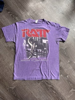 Vintage 1985 Ratt Invasion Of Your Privacy Shirt Large Purple Marianne Gravatte
