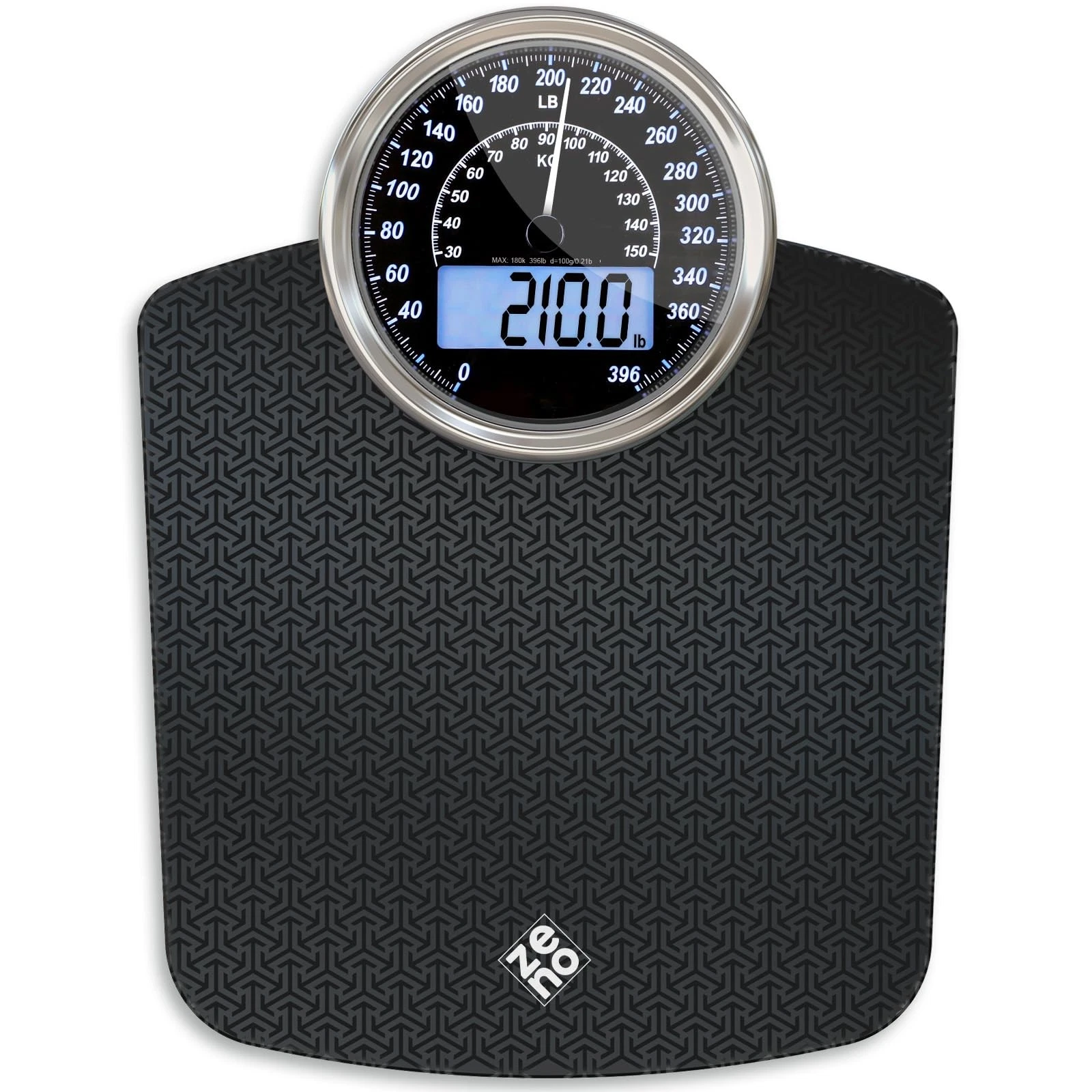 ZENO Hybrid 2-in-1 Analog & Digital Weighing Scale for Body Extra Wide, Black