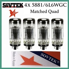 New 4x Sovtek 5881 / 6L6WGC | Matched Quad / Quartet / Four Tubes | Free Ship