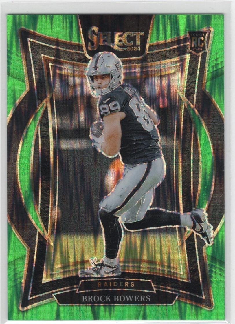 2024 Panini Select - Concourse Brock Bowers #31 Neon Green Shock Prizm /599 (RC)