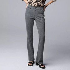 Simply Vera Wang Bootcut Pants Women XL Gray Effortless Ponte Knit Stretch NEW