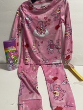 Care Bears Girls Set Of 2,Hearts Soft Long Sleeve PJ 5T  Bubble Bath 8oz New