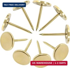 100 PCS 11mm x 17mm Gold Flat Head Thumb Tacks, Upholstery Tacks Pushpin for Fur