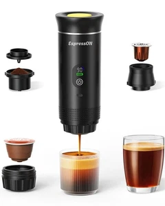3+1 Portable Espresso Maker Rechargeable Machine de Chauffage Auto pour Voyage, Randonnée