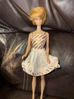 Vintage 1960’s Barbie Doll Red Hair Bubble Cut Dress Blue Eye Japan Damaged Chin