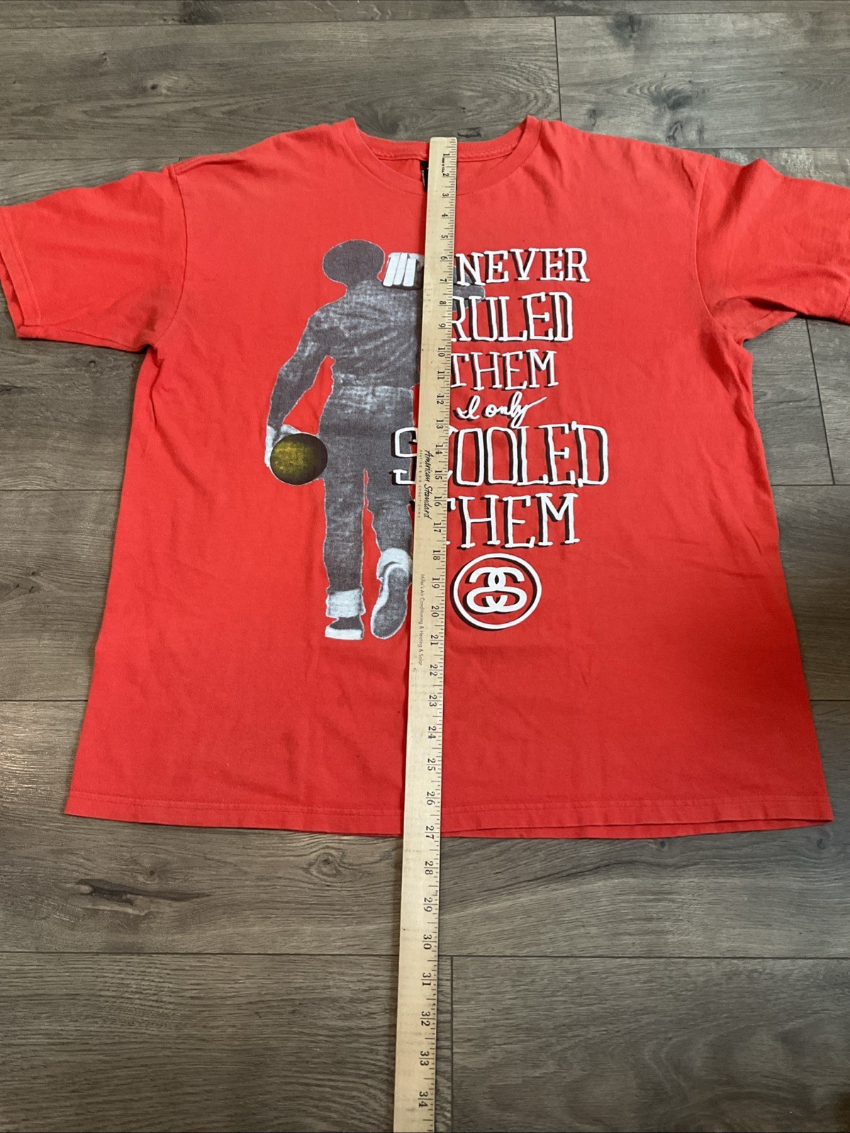 STÜSSY I Never Ruled Them I only Skooled Them T-Shirt Y2K Early 2000s Tag Size L thumbnail 4