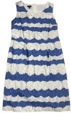 Talbots Dress Sz 12 White Blue Daisy Floral Shift Sleeveless Wedding Spring NWT