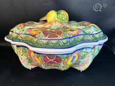1980s 15 inch Ceramic Skyros Greek Pottery Lidded Handpainted Tureen