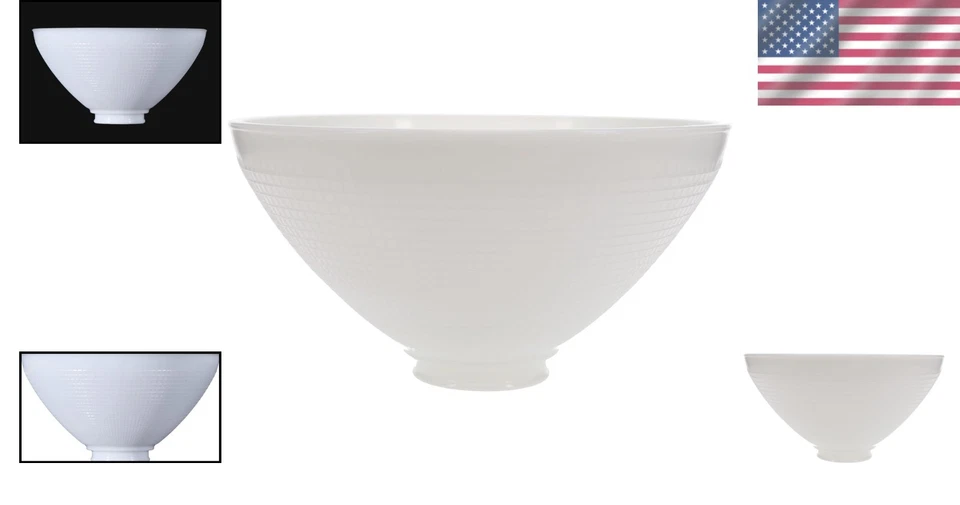 I.E.S. Pantalla reflectora de vidrio opalino blanco estilo - 10" de diámetro Foto 2 de 4