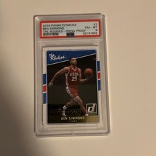Panini Donruss 2016-17 The Rookies Press Proof Ben Simmons #2 PSA 8 76ers