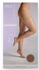 Silk Impressions 4 Pair Women's High Waist Pantyhose Rich Tan 15 Denier XXXL