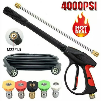 #ad High Pressure 4000PSI Car Power Washer Gun Spray Wand Lance Nozzle and Hose Kit $14.93