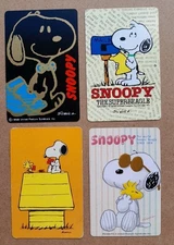 4 x Vintage Swap Playing Cards - Snoopy