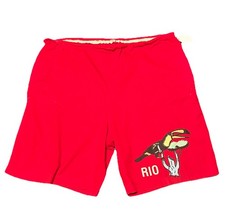 VINTAGE Handmade Hand Painted Shorts Size Large Red Multicolor Men s 32-36