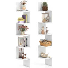 2PCS Floating Bookshelf w/Safe Round Edge Space-Saving Plant Display Shelf